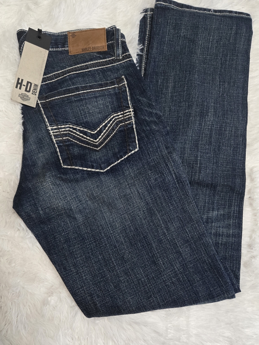 Harley-Davidson Men’s Dark Blue Straight Leg Jeans